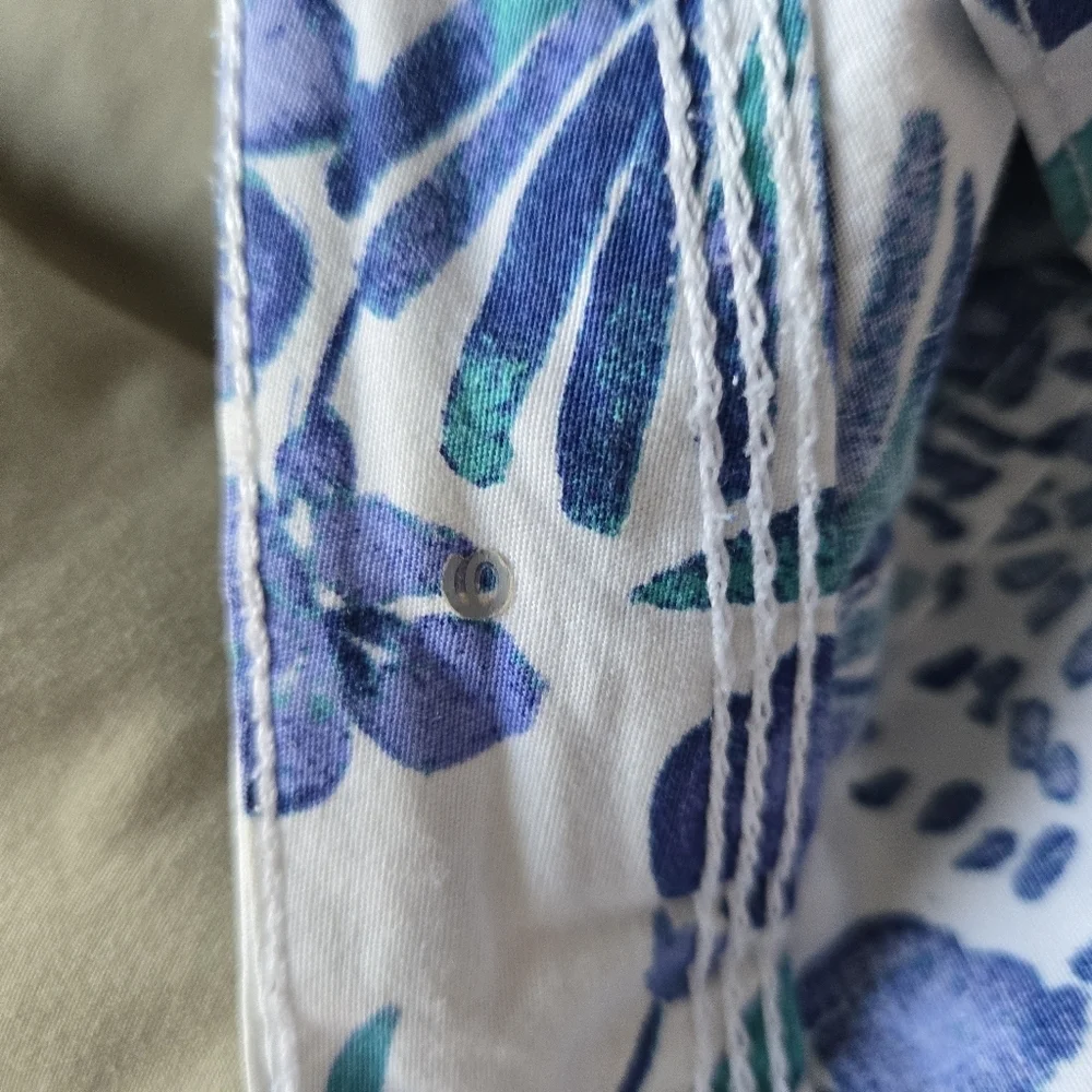St. Johns Bay Floral Blue and Green Skort - Picture 5 of 6